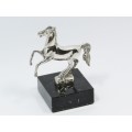 Vintage Solid Silver Cast Horse Figurine on Granite Base