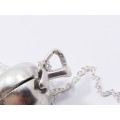 A Stunning And oh So Different Appel Locket on Chain in Sterling Silver