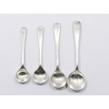 Set of Four British Hallmarked Sterling Silver Salt / Condiment Spoons