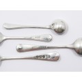 Set of Four British Hallmarked Sterling Silver Salt / Condiment Spoons