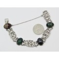 Vintage (c1961) Scottish Silver & Agate Bracelet