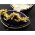 Stunning! Antique Chinese Export 20CT Gold Dragon Brooch