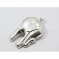 A Lovely Large Puffy Elephant Pendant  Sterling Silver
