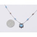 A Lovely Dainty Faux Opal Necklace in Sterling Silver