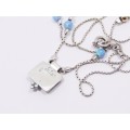 A Lovely Dainty Faux Opal Necklace in Sterling Silver