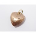 Lovely Rose Gold Textured Heart Pendant in 9ct Gold