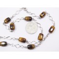 A Stunning Tigers Eye Necklace in 800  Silver