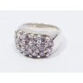 A gorgeous Large Chunky Lilac Zirconia Ring in Sterling Silver