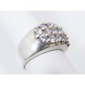 A gorgeous Large Chunky Lilac Zirconia Ring in Sterling Silver