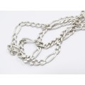 A lovely Weighty Long Flat link Necklace in Sterling Silver.