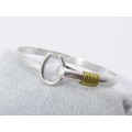 A Gorgeous Two Tone Cuff Design Bangle in Sterling Silver.