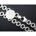 A Beautiful Weighty Round Link Necklace in Sterling Silver