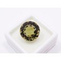 Lovely 8.7CT Yellowish-Brown Honey Quartz, Round Faceted Gemstone