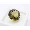 Lovely 8.7CT Yellowish-Brown Honey Quartz, Round Faceted Gemstone