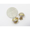 A Stunning Pair of Two Tone Earrings with a Texture Finish in 9ct Gold