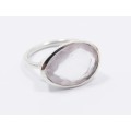 A Stunning Light Rose Quartz Ring in Sterling Silver.