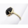 A beautiful Gold Gilt Over Sterling Silver Facetted Onyx Ring