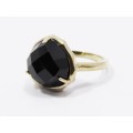 A beautiful Gold Gilt Over Sterling Silver Facetted Onyx Ring