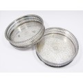 Pair of Vintage Silver-Plated Bottle Coasters