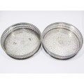 Pair of Vintage Silver-Plated Bottle Coasters