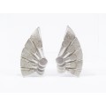 A Gorgeous Pair of Mari-Lou Clip on Earrings In Sterling Silver.