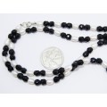 A Freshwater Pearls and Black Jet Beads With a Sterling Silver Clasp