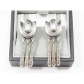 A Gorgeous Pair of Vintage Design Dangling Earrings With Screw Backs in Sterling Silver