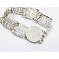A Lovely Broad Two Tone  Mesh Design Bracelet in Sterling Silver.