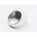 A Stunning Chunky Multi Color Mother of Pearl Ring in Sterling Silver