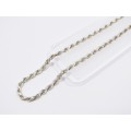 A Lovely Long Rope Design Necklace in Sterling Silver
