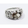 A Lovely Chunky Smoky Quartz Ring in Sterling Silver.