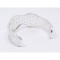 A Stunning Weighty Cuff Bangle in Sterling Silver.