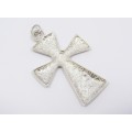 A Gorgeous Large Patterned Design Cross in Sterling Silver.