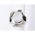 A Lovely Handmade  Moonstone Ring in Sterling Silver.