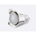 A Lovely Handmade  Moonstone Ring in Sterling Silver.