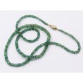 Beautiful! Graduated Faceted Emerald Necklace with 9CT Gold Clasp