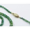 Beautiful! Graduated Faceted Emerald Necklace with 9CT Gold Clasp