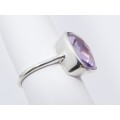 A Gorgeous Facetted Light Amethyst Ring in Sterling Silver.