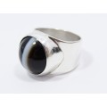 A Beautiful Broad Banded Onyx Stone Ring  in Sterling Silver.