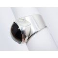 A Beautiful Broad Banded Onyx Stone Ring  in Sterling Silver.