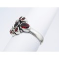 A Beautiful Garnet Stone Ring in Sterling Silver.