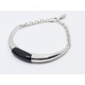 An Oh so Lovely Onyx Bangle in Sterling Silver