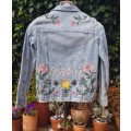 Embroidered denim jacket (size: 34)