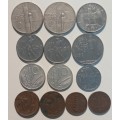 13x Italian coins 1923-1964