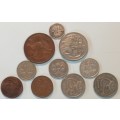 10x Australian coins 1943-1980