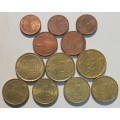 12x Euri Coins varios countries