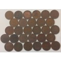 29x SA Pennies 1950-1960