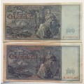 2x 1910 Ein Hundert Mark Reichsbank