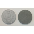 Mixed lot of 11 coins Belgium, Switzerland, Denmark