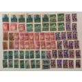 box of +/- 300 early South African stamps